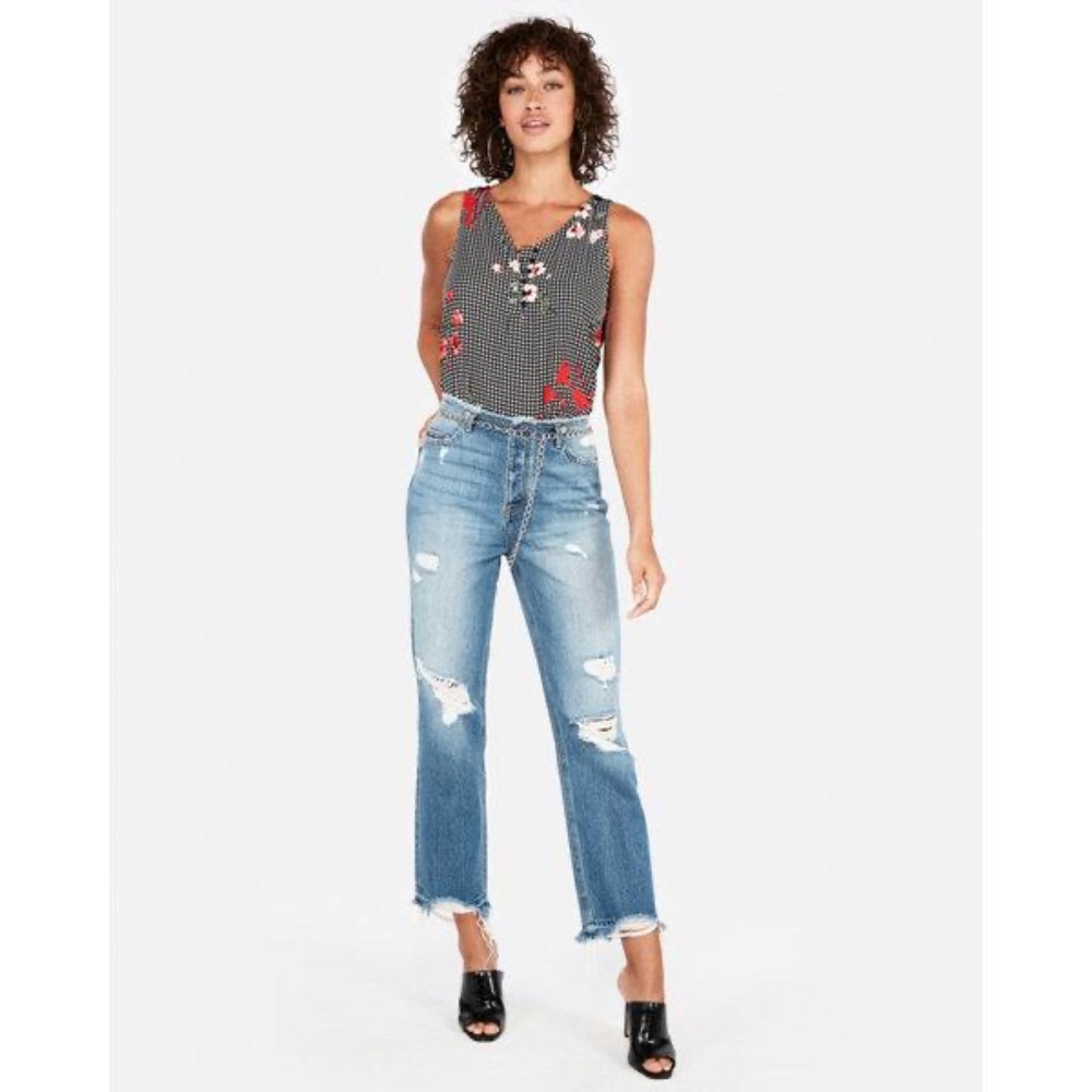 🔳Express Floral V-Neck Button Front Hudson Tank🔳